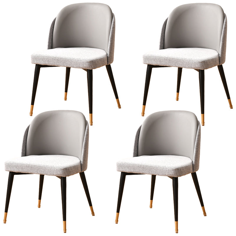 Nordic Style Metal Dining Chair Upholstered Fabric Dining Side Chair for Home Use Grey 4 Piece Set Clearhalo ' kitchen&dining_furn' 'Dining Chairs' 'Dining Tables & Seating' 'dining_chair' 'furn' 'furn_dining_chair' 'Furniture' 'furniture_dining_chair' 'Kitchen & Dining Furniture' 'kitchen' 4097653