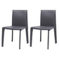 Modern Indoor-Outdoor Dining Room Chairs Dining Armless Leather Chairs (Set of 2) Dark Gray Clearhalo ' kitchen&dining_furn' 'Dining Chairs' 'Dining Tables & Seating' 'dining_chair' 'furn' 'furn_dining_chair' 'Furniture' 'furniture_dining_chair' 'Kitchen & Dining Furniture' 'kitchen' 4097666