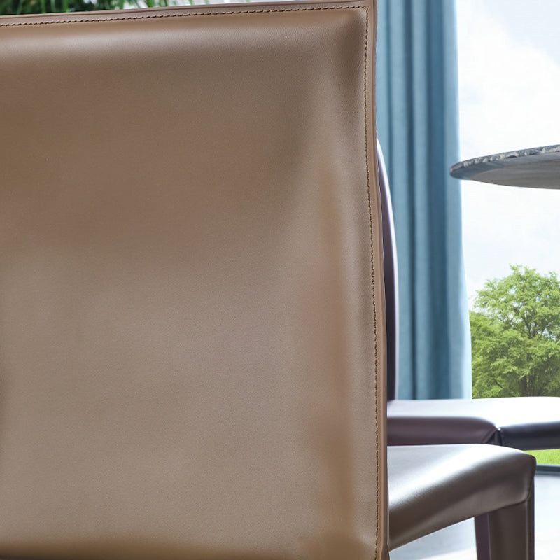 Modern Indoor-Outdoor Dining Room Chairs Dining Armless Leather Chairs (Set of 2) Clearhalo ' kitchen&dining_furn' 'Dining Chairs' 'Dining Tables & Seating' 'dining_chair' 'furn' 'furn_dining_chair' 'Furniture' 'furniture_dining_chair' 'Kitchen & Dining Furniture' 'kitchen' 4097669