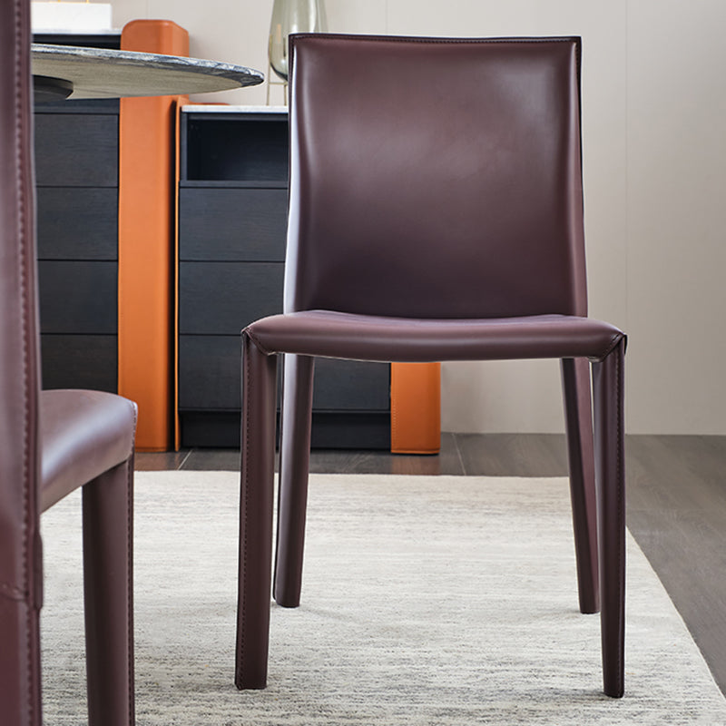 Modern Indoor-Outdoor Dining Room Chairs Dining Armless Leather Chairs (Set of 2) Clearhalo ' kitchen&dining_furn' 'Dining Chairs' 'Dining Tables & Seating' 'dining_chair' 'furn' 'furn_dining_chair' 'Furniture' 'furniture_dining_chair' 'Kitchen & Dining Furniture' 'kitchen' 4097674