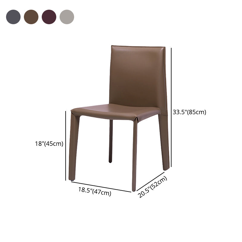 Modern Indoor-Outdoor Dining Room Chairs Dining Armless Leather Chairs (Set of 2) Clearhalo ' kitchen&dining_furn' 'Dining Chairs' 'Dining Tables & Seating' 'dining_chair' 'furn' 'furn_dining_chair' 'Furniture' 'furniture_dining_chair' 'Kitchen & Dining Furniture' 'kitchen' 4097675
