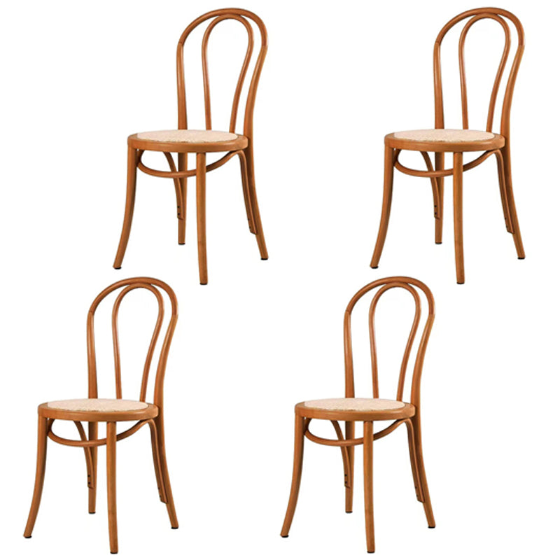 Tropical Style Wood Dining Armless Chair Rattan Patio Dining Side Chair Amber 4 Piece Set Clearhalo ' kitchen&dining_furn' 'Dining Chairs' 'Dining Tables & Seating' 'dining_chair' 'furn' 'furn_dining_chair' 'Furniture' 'furniture_dining_chair' 'Kitchen & Dining Furniture' 'kitchen' 4097677