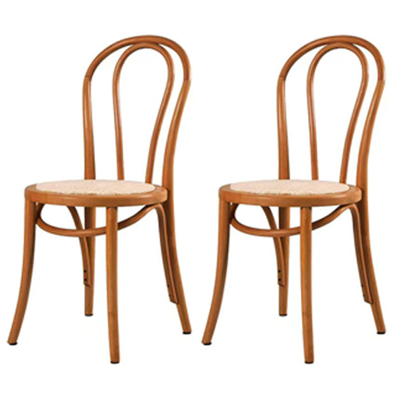 Tropical Style Wood Dining Armless Chair Rattan Patio Dining Side Chair Amber 2 Piece Set Clearhalo ' kitchen&dining_furn' 'Dining Chairs' 'Dining Tables & Seating' 'dining_chair' 'furn' 'furn_dining_chair' 'Furniture' 'furniture_dining_chair' 'Kitchen & Dining Furniture' 'kitchen' 4097679