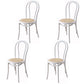 Tropical Style Wood Dining Armless Chair Rattan Patio Dining Side Chair White 4 Piece Set Clearhalo ' kitchen&dining_furn' 'Dining Chairs' 'Dining Tables & Seating' 'dining_chair' 'furn' 'furn_dining_chair' 'Furniture' 'furniture_dining_chair' 'Kitchen & Dining Furniture' 'kitchen' 4097680