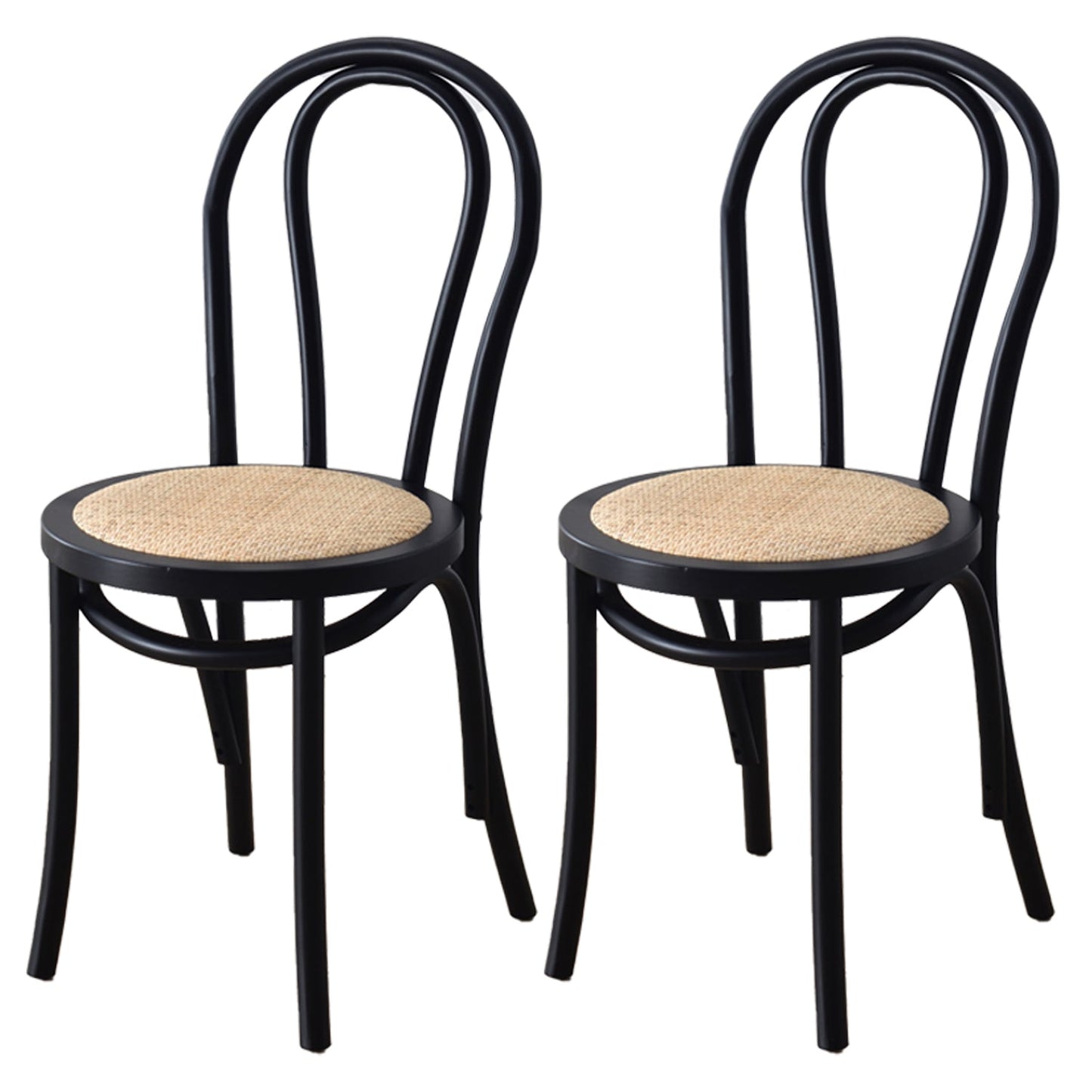 Tropical Style Wood Dining Armless Chair Rattan Patio Dining Side Chair Black 2 Piece Set Clearhalo ' kitchen&dining_furn' 'Dining Chairs' 'Dining Tables & Seating' 'dining_chair' 'furn' 'furn_dining_chair' 'Furniture' 'furniture_dining_chair' 'Kitchen & Dining Furniture' 'kitchen' 4097690