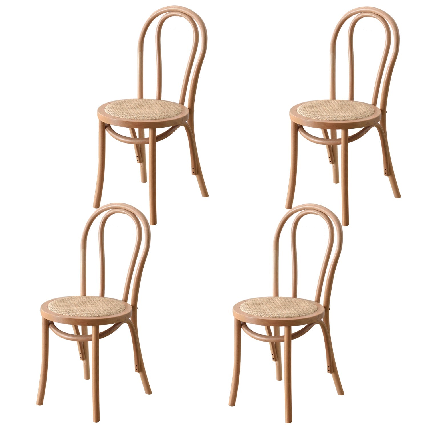 Tropical Style Wood Dining Armless Chair Rattan Patio Dining Side Chair Wood 4 Piece Set Clearhalo ' kitchen&dining_furn' 'Dining Chairs' 'Dining Tables & Seating' 'dining_chair' 'furn' 'furn_dining_chair' 'Furniture' 'furniture_dining_chair' 'Kitchen & Dining Furniture' 'kitchen' 4097693