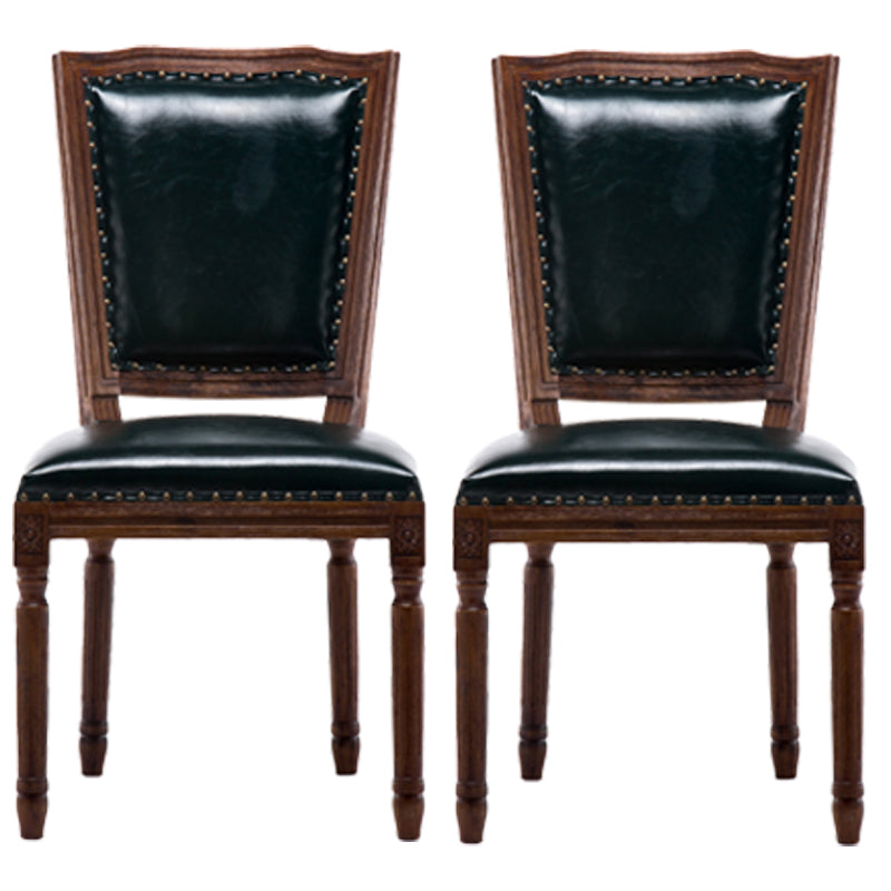 Traditional Wood Dining Armless Chair Open Back Dining Side Chair for Home Use Blackish Green 2 Piece Set Clearhalo ' kitchen&dining_furn' 'Dining Chairs' 'Dining Tables & Seating' 'dining_chair' 'furn' 'furn_dining_chair' 'Furniture' 'furniture_dining_chair' 'Kitchen & Dining Furniture' 'kitchen' 4097710