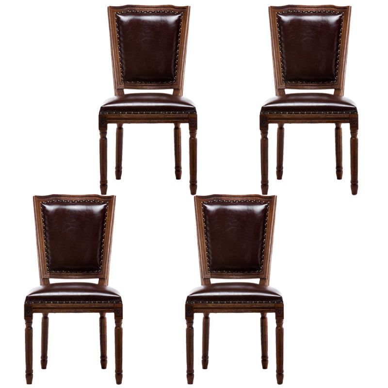 Traditional Wood Dining Armless Chair Open Back Dining Side Chair for Home Use Coffee 4 Piece Set Clearhalo ' kitchen&dining_furn' 'Dining Chairs' 'Dining Tables & Seating' 'dining_chair' 'furn' 'furn_dining_chair' 'Furniture' 'furniture_dining_chair' 'Kitchen & Dining Furniture' 'kitchen' 4097719