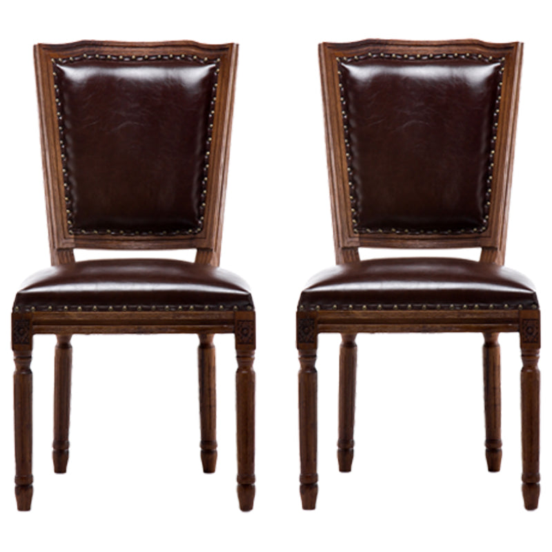 Traditional Wood Dining Armless Chair Open Back Dining Side Chair for Home Use Coffee 2 Piece Set Clearhalo ' kitchen&dining_furn' 'Dining Chairs' 'Dining Tables & Seating' 'dining_chair' 'furn' 'furn_dining_chair' 'Furniture' 'furniture_dining_chair' 'Kitchen & Dining Furniture' 'kitchen' 4097721