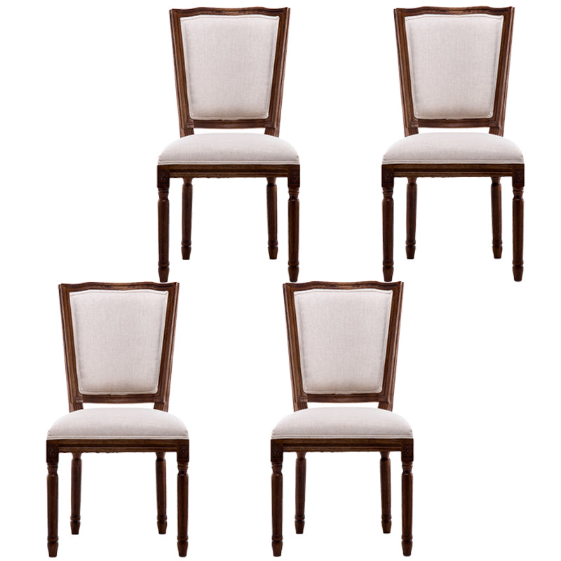 Traditional Wood Dining Armless Chair Open Back Dining Side Chair for Home Use Off-White 4 Piece Set Clearhalo ' kitchen&dining_furn' 'Dining Chairs' 'Dining Tables & Seating' 'dining_chair' 'furn' 'furn_dining_chair' 'Furniture' 'furniture_dining_chair' 'Kitchen & Dining Furniture' 'kitchen' 4097722