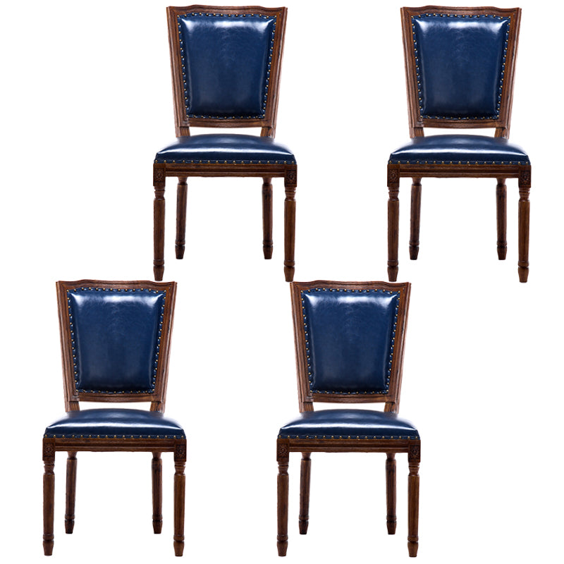 Traditional Wood Dining Armless Chair Open Back Dining Side Chair for Home Use Royal Blue 4 Piece Set Clearhalo ' kitchen&dining_furn' 'Dining Chairs' 'Dining Tables & Seating' 'dining_chair' 'furn' 'furn_dining_chair' 'Furniture' 'furniture_dining_chair' 'Kitchen & Dining Furniture' 'kitchen' 4097725