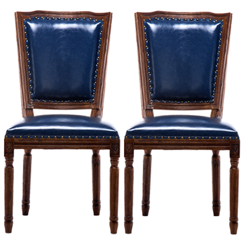 Traditional Wood Dining Armless Chair Open Back Dining Side Chair for Home Use Royal Blue 2 Piece Set Clearhalo ' kitchen&dining_furn' 'Dining Chairs' 'Dining Tables & Seating' 'dining_chair' 'furn' 'furn_dining_chair' 'Furniture' 'furniture_dining_chair' 'Kitchen & Dining Furniture' 'kitchen' 4097727