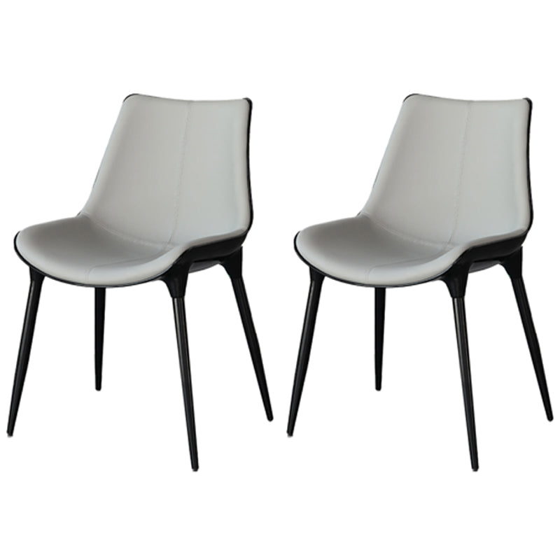 Contemporary Style Kitchen Metal Dining Chair Dining Armless Side Chairs Dark Gray 2 Piece Set Clearhalo ' kitchen&dining_furn' 'Dining Chairs' 'Dining Tables & Seating' 'dining_chair' 'furn' 'furn_dining_chair' 'Furniture' 'furniture_dining_chair' 'Kitchen & Dining Furniture' 'kitchen' 4097740