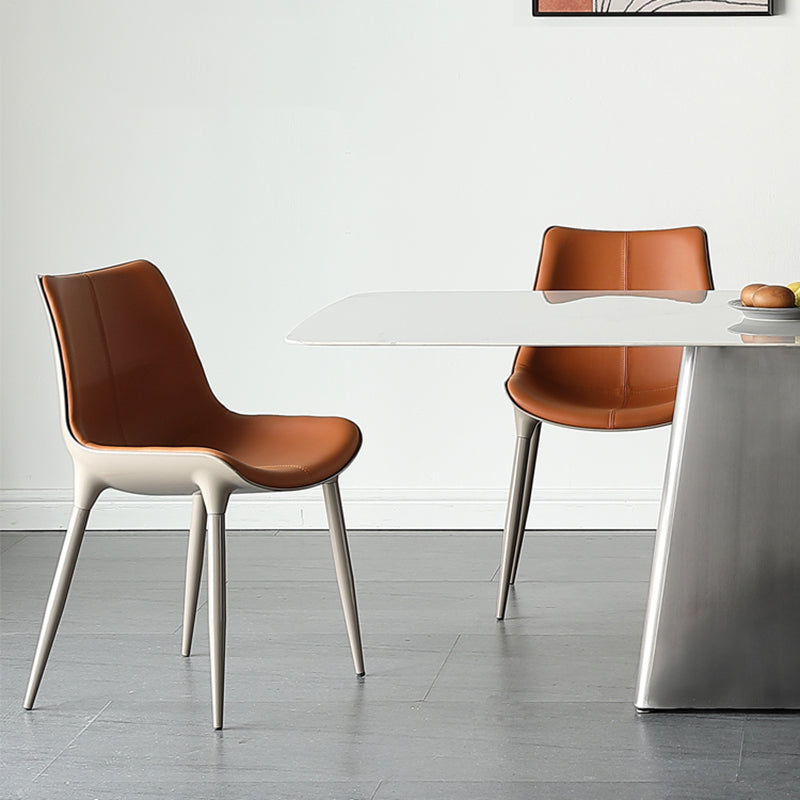 Contemporary Style Kitchen Metal Dining Chair Dining Armless Side Chairs Clearhalo ' kitchen&dining_furn' 'Dining Chairs' 'Dining Tables & Seating' 'dining_chair' 'furn' 'furn_dining_chair' 'Furniture' 'furniture_dining_chair' 'Kitchen & Dining Furniture' 'kitchen' 4097746