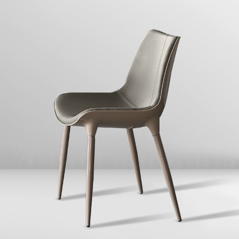 Contemporary Style Kitchen Metal Dining Chair Dining Armless Side Chairs Grey 1 Piece Clearhalo ' kitchen&dining_furn' 'Dining Chairs' 'Dining Tables & Seating' 'dining_chair' 'furn' 'furn_dining_chair' 'Furniture' 'furniture_dining_chair' 'Kitchen & Dining Furniture' 'kitchen' 4097750