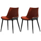 Contemporary Style Kitchen Metal Dining Chair Dining Armless Side Chairs Red Brown 2 Piece Set Clearhalo ' kitchen&dining_furn' 'Dining Chairs' 'Dining Tables & Seating' 'dining_chair' 'furn' 'furn_dining_chair' 'Furniture' 'furniture_dining_chair' 'Kitchen & Dining Furniture' 'kitchen' 4097766