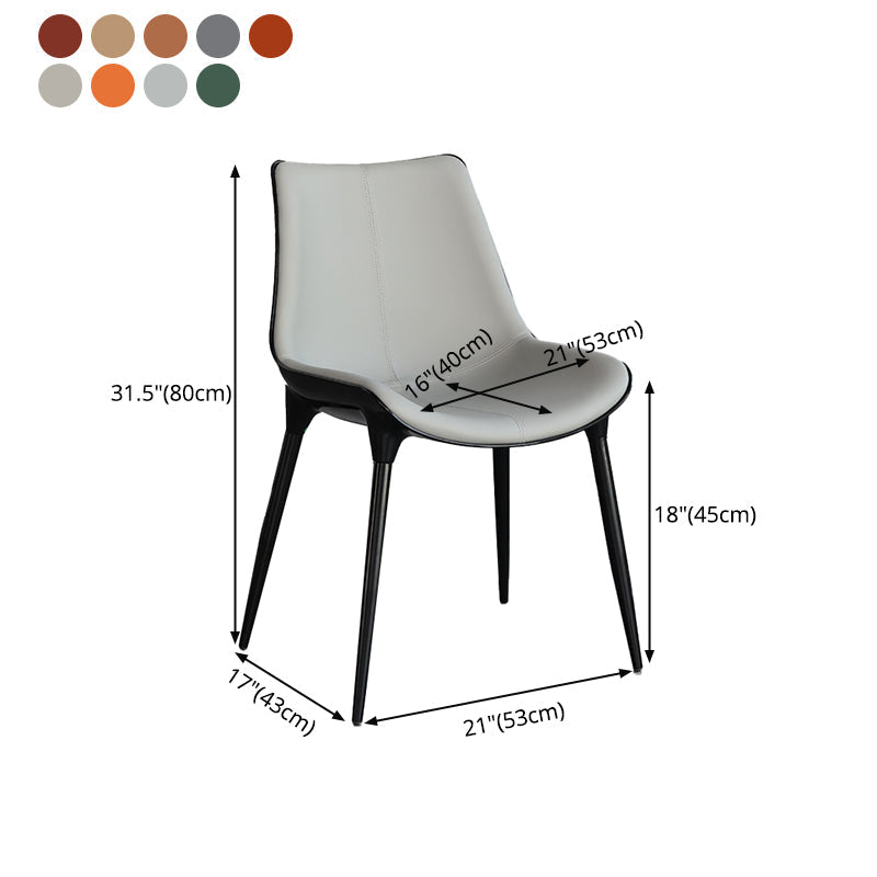 Contemporary Style Kitchen Metal Dining Chair Dining Armless Side Chairs Clearhalo ' kitchen&dining_furn' 'Dining Chairs' 'Dining Tables & Seating' 'dining_chair' 'furn' 'furn_dining_chair' 'Furniture' 'furniture_dining_chair' 'Kitchen & Dining Furniture' 'kitchen' 4097767