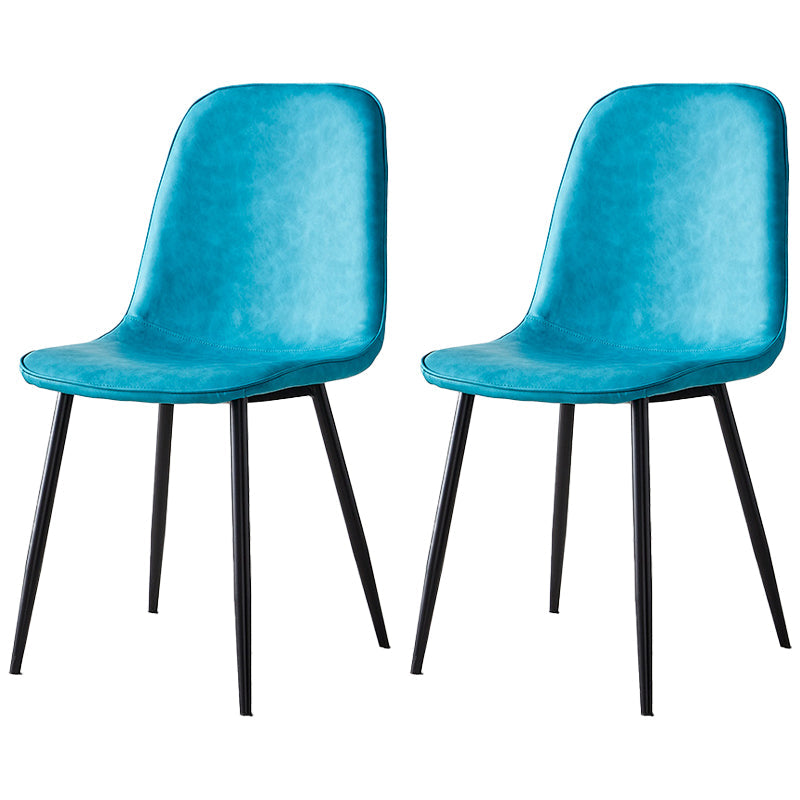 Upholstered Armless Dining Chairs Home Side Chairs with Metal Legs (Set of 2) Blue Black Clearhalo ' kitchen&dining_furn' 'Dining Chairs' 'Dining Tables & Seating' 'dining_chair' 'furn' 'furn_dining_chair' 'Furniture' 'furniture_dining_chair' 'Kitchen & Dining Furniture' 'kitchen' 4097769