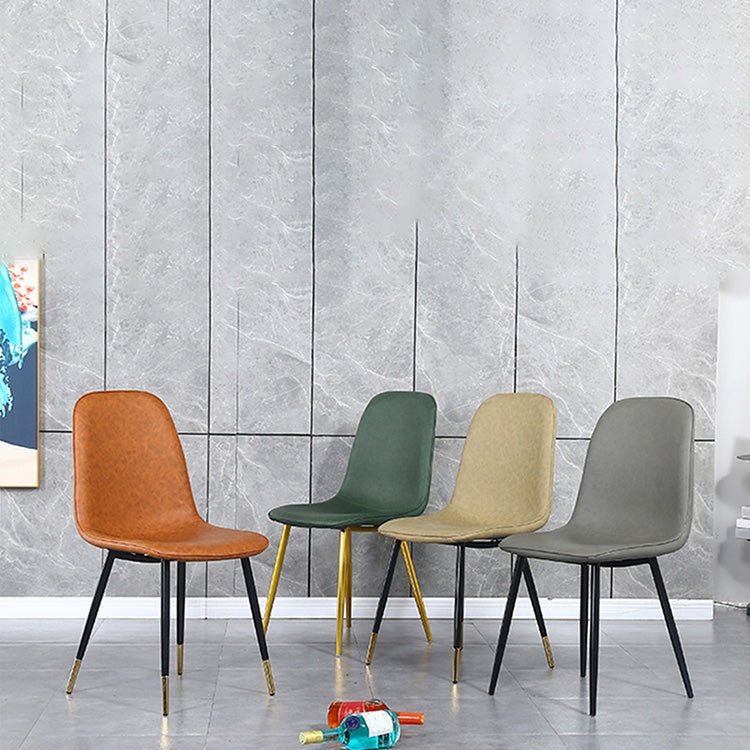 Upholstered Armless Dining Chairs Home Side Chairs with Metal Legs (Set of 2) Clearhalo ' kitchen&dining_furn' 'Dining Chairs' 'Dining Tables & Seating' 'dining_chair' 'furn' 'furn_dining_chair' 'Furniture' 'furniture_dining_chair' 'Kitchen & Dining Furniture' 'kitchen' 4097787
