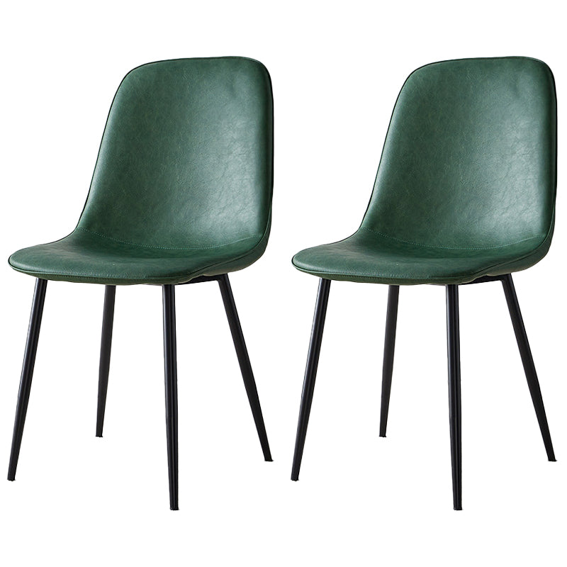 Upholstered Armless Dining Chairs Home Side Chairs with Metal Legs (Set of 2) Green Black Clearhalo ' kitchen&dining_furn' 'Dining Chairs' 'Dining Tables & Seating' 'dining_chair' 'furn' 'furn_dining_chair' 'Furniture' 'furniture_dining_chair' 'Kitchen & Dining Furniture' 'kitchen' 4097792