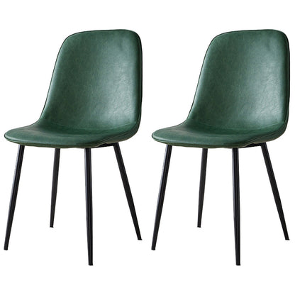 Upholstered Armless Dining Chairs Home Side Chairs with Metal Legs (Set of 2) Green Black Clearhalo ' kitchen&dining_furn' 'Dining Chairs' 'Dining Tables & Seating' 'dining_chair' 'furn' 'furn_dining_chair' 'Furniture' 'furniture_dining_chair' 'Kitchen & Dining Furniture' 'kitchen' 4097792