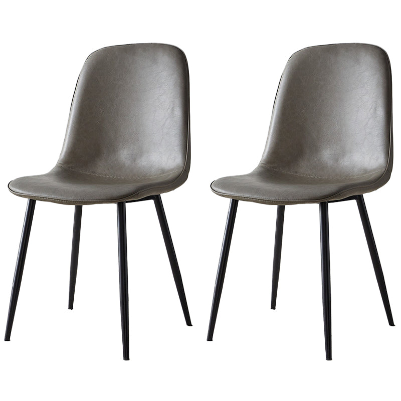 Upholstered Armless Dining Chairs Home Side Chairs with Metal Legs (Set of 2) Grey Black Clearhalo ' kitchen&dining_furn' 'Dining Chairs' 'Dining Tables & Seating' 'dining_chair' 'furn' 'furn_dining_chair' 'Furniture' 'furniture_dining_chair' 'Kitchen & Dining Furniture' 'kitchen' 4097794