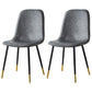 Upholstered Armless Dining Chairs Home Side Chairs with Metal Legs (Set of 2) Dark Gray Brass Gold Clearhalo ' kitchen&dining_furn' 'Dining Chairs' 'Dining Tables & Seating' 'dining_chair' 'furn' 'furn_dining_chair' 'Furniture' 'furniture_dining_chair' 'Kitchen & Dining Furniture' 'kitchen' 4097795