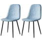 Upholstered Armless Dining Chairs Home Side Chairs with Metal Legs (Set of 2) Light Blue Black Clearhalo ' kitchen&dining_furn' 'Dining Chairs' 'Dining Tables & Seating' 'dining_chair' 'furn' 'furn_dining_chair' 'Furniture' 'furniture_dining_chair' 'Kitchen & Dining Furniture' 'kitchen' 4097799