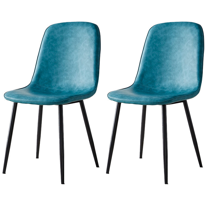 Upholstered Armless Dining Chairs Home Side Chairs with Metal Legs (Set of 2) Aqua Black Clearhalo ' kitchen&dining_furn' 'Dining Chairs' 'Dining Tables & Seating' 'dining_chair' 'furn' 'furn_dining_chair' 'Furniture' 'furniture_dining_chair' 'Kitchen & Dining Furniture' 'kitchen' 4097800