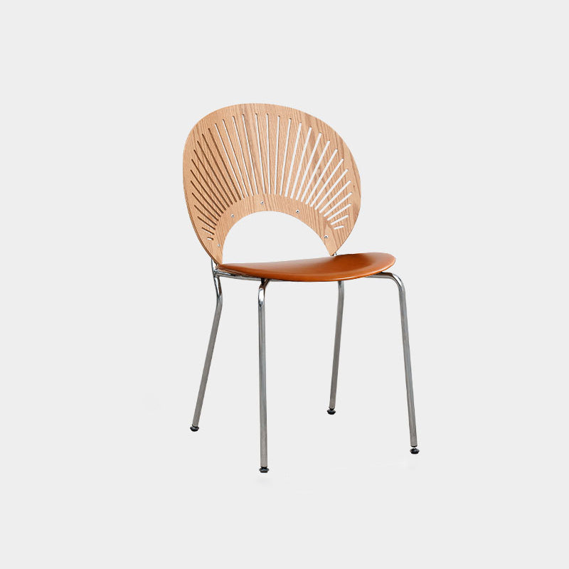 Industrial Style Dining Side Chair Metal Open Back Dining Chairs for Kitchen Brown 1 Piece Clearhalo ' kitchen&dining_furn' 'Dining Chairs' 'Dining Tables & Seating' 'dining_chair' 'furn' 'furn_dining_chair' 'Furniture' 'furniture_dining_chair' 'Kitchen & Dining Furniture' 'kitchen' 4097805