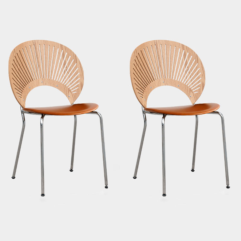 Industrial Style Dining Side Chair Metal Open Back Dining Chairs for Kitchen Brown 2 Piece Set Clearhalo ' kitchen&dining_furn' 'Dining Chairs' 'Dining Tables & Seating' 'dining_chair' 'furn' 'furn_dining_chair' 'Furniture' 'furniture_dining_chair' 'Kitchen & Dining Furniture' 'kitchen' 4097806