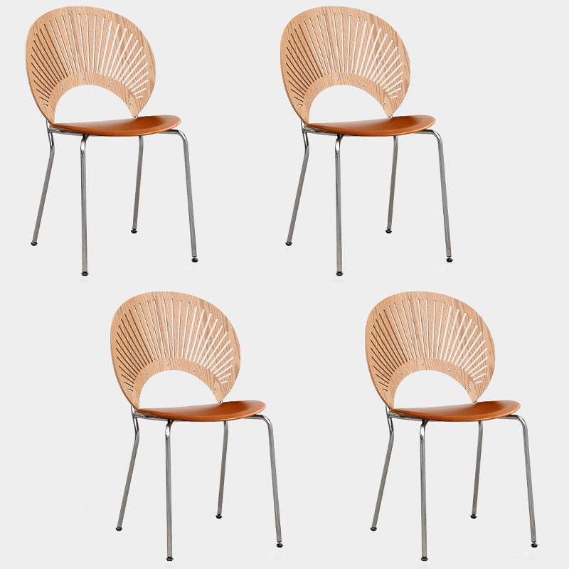 Industrial Style Dining Side Chair Metal Open Back Dining Chairs for Kitchen Brown 4 Piece Set Clearhalo ' kitchen&dining_furn' 'Dining Chairs' 'Dining Tables & Seating' 'dining_chair' 'furn' 'furn_dining_chair' 'Furniture' 'furniture_dining_chair' 'Kitchen & Dining Furniture' 'kitchen' 4097808