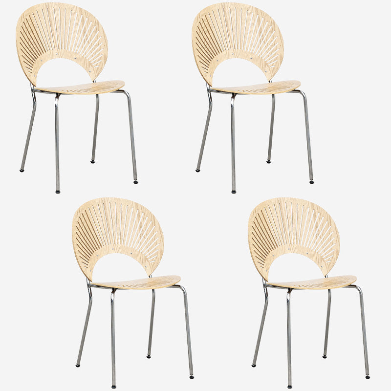 Industrial Style Dining Side Chair Metal Open Back Dining Chairs for Kitchen Natural 4 Piece Set Clearhalo ' kitchen&dining_furn' 'Dining Chairs' 'Dining Tables & Seating' 'dining_chair' 'furn' 'furn_dining_chair' 'Furniture' 'furniture_dining_chair' 'Kitchen & Dining Furniture' 'kitchen' 4097814