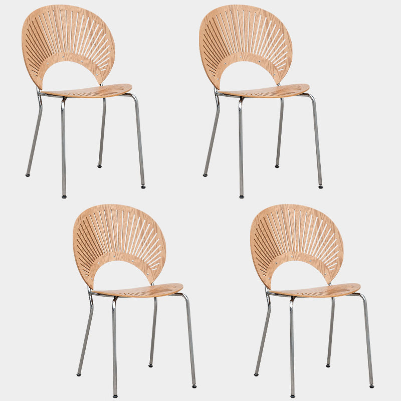 Industrial Style Dining Side Chair Metal Open Back Dining Chairs for Kitchen Light Brown 4 Piece Set Clearhalo ' kitchen&dining_furn' 'Dining Chairs' 'Dining Tables & Seating' 'dining_chair' 'furn' 'furn_dining_chair' 'Furniture' 'furniture_dining_chair' 'Kitchen & Dining Furniture' 'kitchen' 4097821