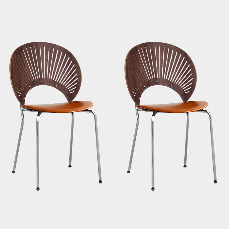 Industrial Style Dining Side Chair Metal Open Back Dining Chairs for Kitchen Dark Brown 2 Piece Set Clearhalo ' kitchen&dining_furn' 'Dining Chairs' 'Dining Tables & Seating' 'dining_chair' 'furn' 'furn_dining_chair' 'Furniture' 'furniture_dining_chair' 'Kitchen & Dining Furniture' 'kitchen' 4097826