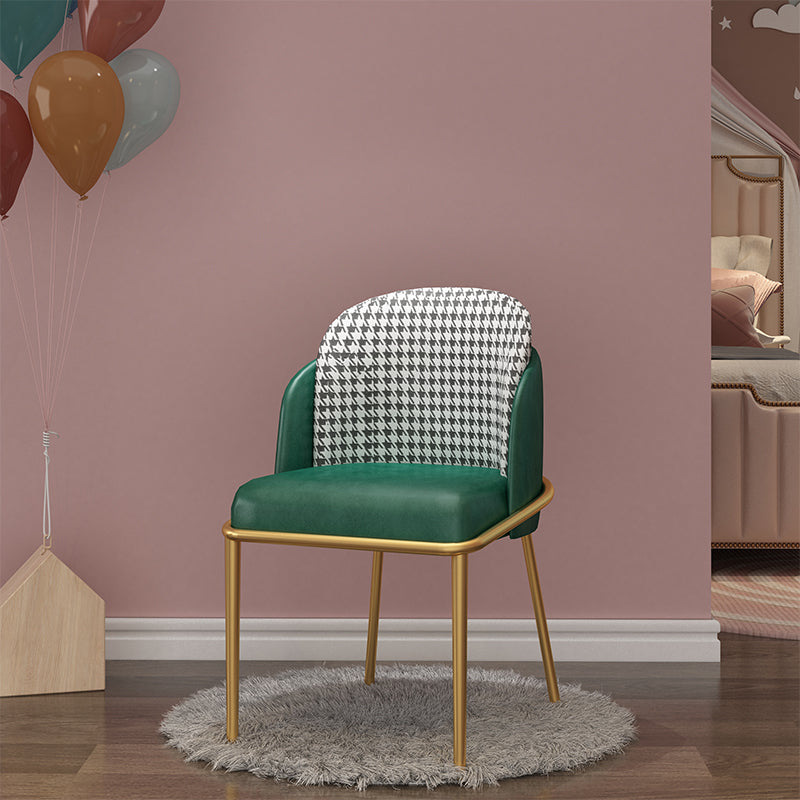 Scandinavian Style Upholstered Armless Dining Chair Solid Back Single Dining Chair Blackish Green Clearhalo ' kitchen&dining_furn' 'Dining Chairs' 'Dining Tables & Seating' 'dining_chair' 'furn' 'furn_dining_chair' 'Furniture' 'furniture_dining_chair' 'Kitchen & Dining Furniture' 'kitchen' 4097842