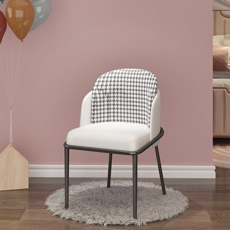 Scandinavian Style Upholstered Armless Dining Chair Solid Back Single Dining Chair Clearhalo ' kitchen&dining_furn' 'Dining Chairs' 'Dining Tables & Seating' 'dining_chair' 'furn' 'furn_dining_chair' 'Furniture' 'furniture_dining_chair' 'Kitchen & Dining Furniture' 'kitchen' 4097845