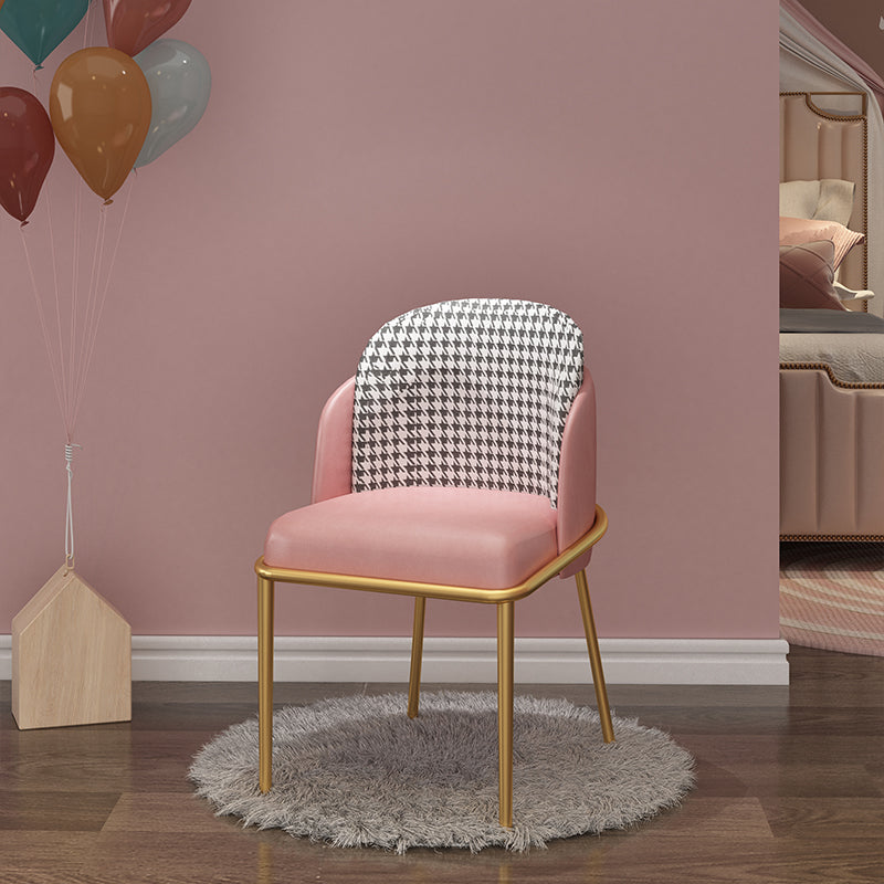 Scandinavian Style Upholstered Armless Dining Chair Solid Back Single Dining Chair Nude Pink Clearhalo ' kitchen&dining_furn' 'Dining Chairs' 'Dining Tables & Seating' 'dining_chair' 'furn' 'furn_dining_chair' 'Furniture' 'furniture_dining_chair' 'Kitchen & Dining Furniture' 'kitchen' 4097846