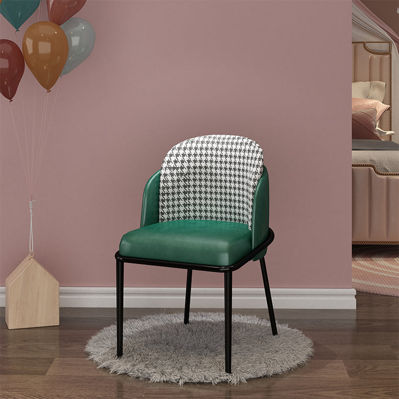 Scandinavian Style Upholstered Armless Dining Chair Solid Back Single Dining Chair Green Clearhalo ' kitchen&dining_furn' 'Dining Chairs' 'Dining Tables & Seating' 'dining_chair' 'furn' 'furn_dining_chair' 'Furniture' 'furniture_dining_chair' 'Kitchen & Dining Furniture' 'kitchen' 4097848