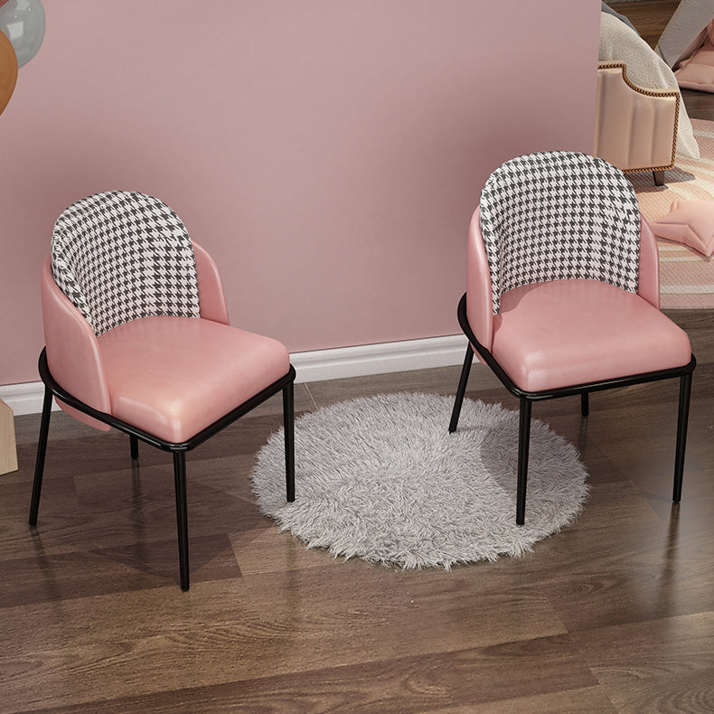 Scandinavian Style Upholstered Armless Dining Chair Solid Back Single Dining Chair Clearhalo ' kitchen&dining_furn' 'Dining Chairs' 'Dining Tables & Seating' 'dining_chair' 'furn' 'furn_dining_chair' 'Furniture' 'furniture_dining_chair' 'Kitchen & Dining Furniture' 'kitchen' 4097852