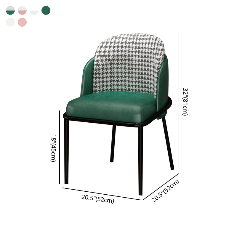 Scandinavian Style Upholstered Armless Dining Chair Solid Back Single Dining Chair Clearhalo ' kitchen&dining_furn' 'Dining Chairs' 'Dining Tables & Seating' 'dining_chair' 'furn' 'furn_dining_chair' 'Furniture' 'furniture_dining_chair' 'Kitchen & Dining Furniture' 'kitchen' 4097854