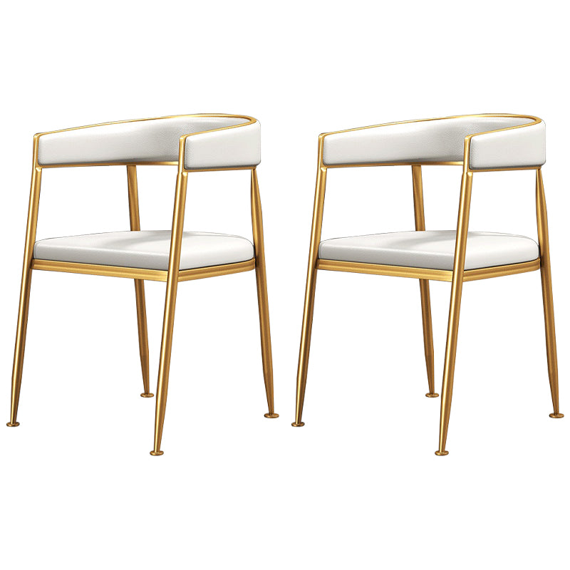 Nordic Style Open Back Dining Side Chair Linen Fabric Dining Armless Chair White 2 Piece Set Clearhalo ' kitchen&dining_furn' 'Dining Chairs' 'Dining Tables & Seating' 'dining_chair' 'furn' 'furn_dining_chair' 'Furniture' 'furniture_dining_chair' 'Kitchen & Dining Furniture' 'kitchen' 4097857