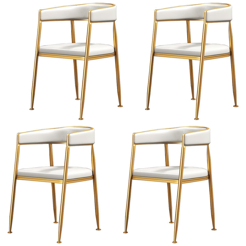 Nordic Style Open Back Dining Side Chair Linen Fabric Dining Armless Chair White 4 Piece Set Clearhalo ' kitchen&dining_furn' 'Dining Chairs' 'Dining Tables & Seating' 'dining_chair' 'furn' 'furn_dining_chair' 'Furniture' 'furniture_dining_chair' 'Kitchen & Dining Furniture' 'kitchen' 4097859