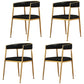 Nordic Style Open Back Dining Side Chair Linen Fabric Dining Armless Chair Gloss Black 4 Piece Set Clearhalo ' kitchen&dining_furn' 'Dining Chairs' 'Dining Tables & Seating' 'dining_chair' 'furn' 'furn_dining_chair' 'Furniture' 'furniture_dining_chair' 'Kitchen & Dining Furniture' 'kitchen' 4097866