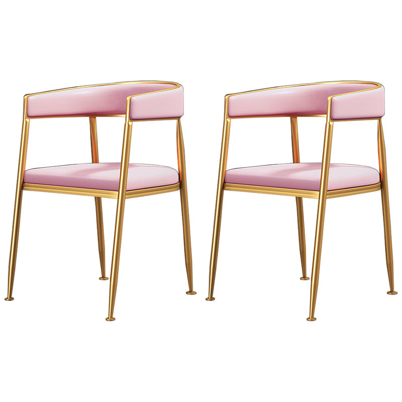 Nordic Style Open Back Dining Side Chair Linen Fabric Dining Armless Chair Nude Pink 2 Piece Set Clearhalo ' kitchen&dining_furn' 'Dining Chairs' 'Dining Tables & Seating' 'dining_chair' 'furn' 'furn_dining_chair' 'Furniture' 'furniture_dining_chair' 'Kitchen & Dining Furniture' 'kitchen' 4097870