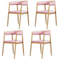 Nordic Style Open Back Dining Side Chair Linen Fabric Dining Armless Chair Nude Pink 4 Piece Set Clearhalo ' kitchen&dining_furn' 'Dining Chairs' 'Dining Tables & Seating' 'dining_chair' 'furn' 'furn_dining_chair' 'Furniture' 'furniture_dining_chair' 'Kitchen & Dining Furniture' 'kitchen' 4097871
