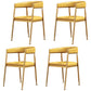 Nordic Style Open Back Dining Side Chair Linen Fabric Dining Armless Chair Yellow 4 Piece Set Clearhalo ' kitchen&dining_furn' 'Dining Chairs' 'Dining Tables & Seating' 'dining_chair' 'furn' 'furn_dining_chair' 'Furniture' 'furniture_dining_chair' 'Kitchen & Dining Furniture' 'kitchen' 4097874