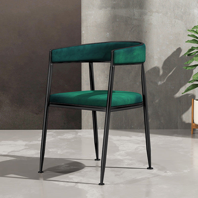 Nordic Style Open Back Dining Side Chair Linen Fabric Dining Armless Chair Lake Green 1 Piece Clearhalo ' kitchen&dining_furn' 'Dining Chairs' 'Dining Tables & Seating' 'dining_chair' 'furn' 'furn_dining_chair' 'Furniture' 'furniture_dining_chair' 'Kitchen & Dining Furniture' 'kitchen' 4097875