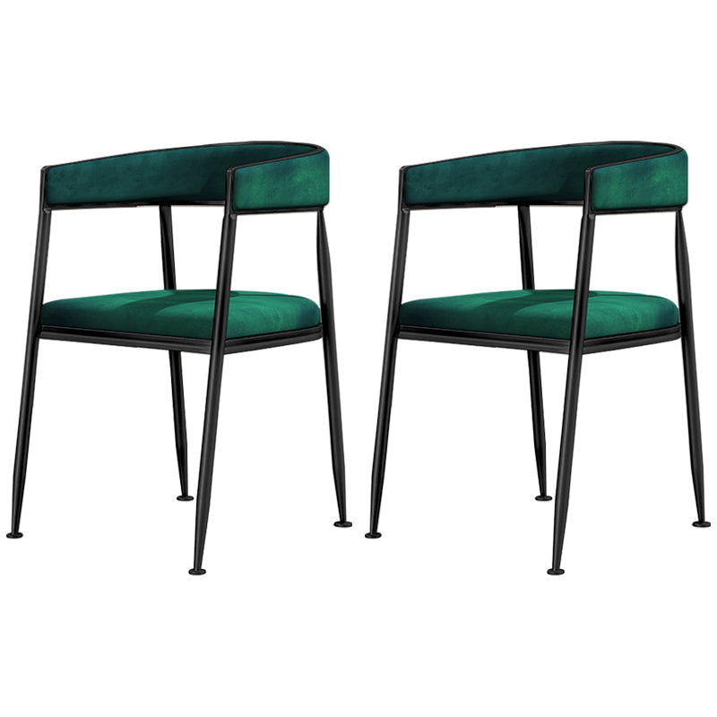 Nordic Style Open Back Dining Side Chair Linen Fabric Dining Armless Chair Lake Green 2 Piece Set Clearhalo ' kitchen&dining_furn' 'Dining Chairs' 'Dining Tables & Seating' 'dining_chair' 'furn' 'furn_dining_chair' 'Furniture' 'furniture_dining_chair' 'Kitchen & Dining Furniture' 'kitchen' 4097876
