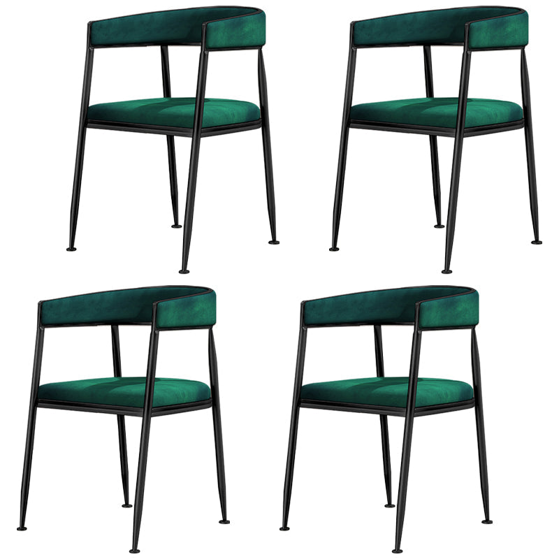 Nordic Style Open Back Dining Side Chair Linen Fabric Dining Armless Chair Lake Green 4 Piece Set Clearhalo ' kitchen&dining_furn' 'Dining Chairs' 'Dining Tables & Seating' 'dining_chair' 'furn' 'furn_dining_chair' 'Furniture' 'furniture_dining_chair' 'Kitchen & Dining Furniture' 'kitchen' 4097877